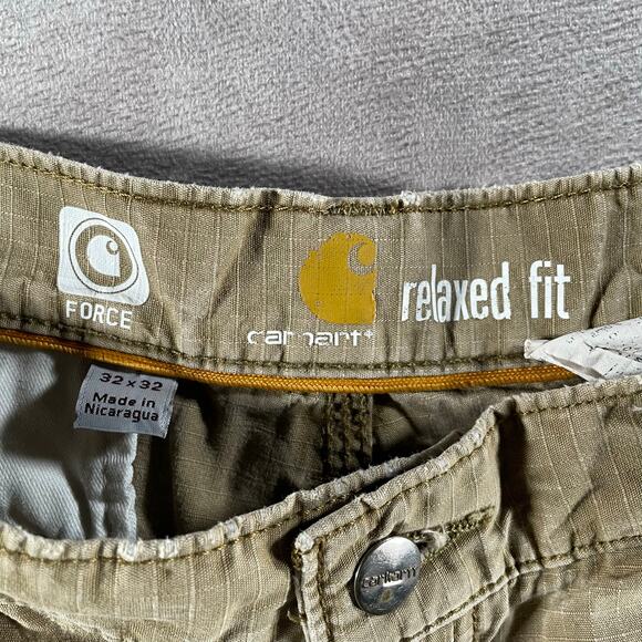 Carhartt Logo Patch Tan Relaxes Fit Cargo Workwear Pants - Picture 4 of 7